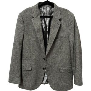 ALAN FLUSSER Men’s Gray Wool Blend Sports Coat, Paisley Print Lined, Size 44 L